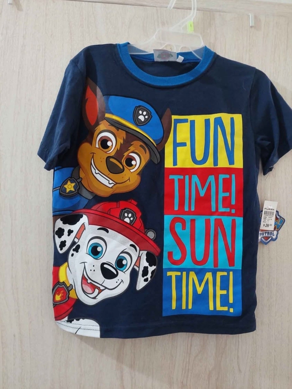 Paw Patrol Set Navy Short Sleeve Tee with Bright Multi-Color Graphics